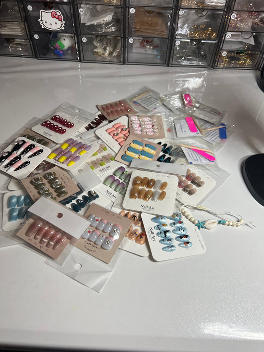 Clearance Handmade Press-On-Nail Bundle-30 Sets (Size selection Required)
