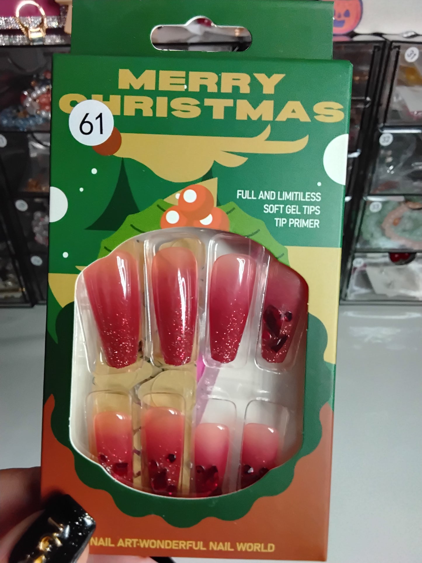CHRISTMAS BOXED 24 NAILS WITH CUTIES
