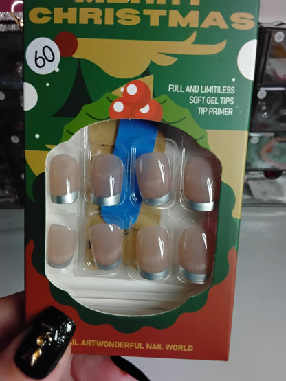 CHRISTMAS BOXED 24 NAILS WITH CUTIES
