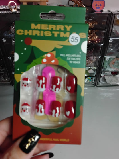 CHRISTMAS BOXED 24 NAILS WITH CUTIES