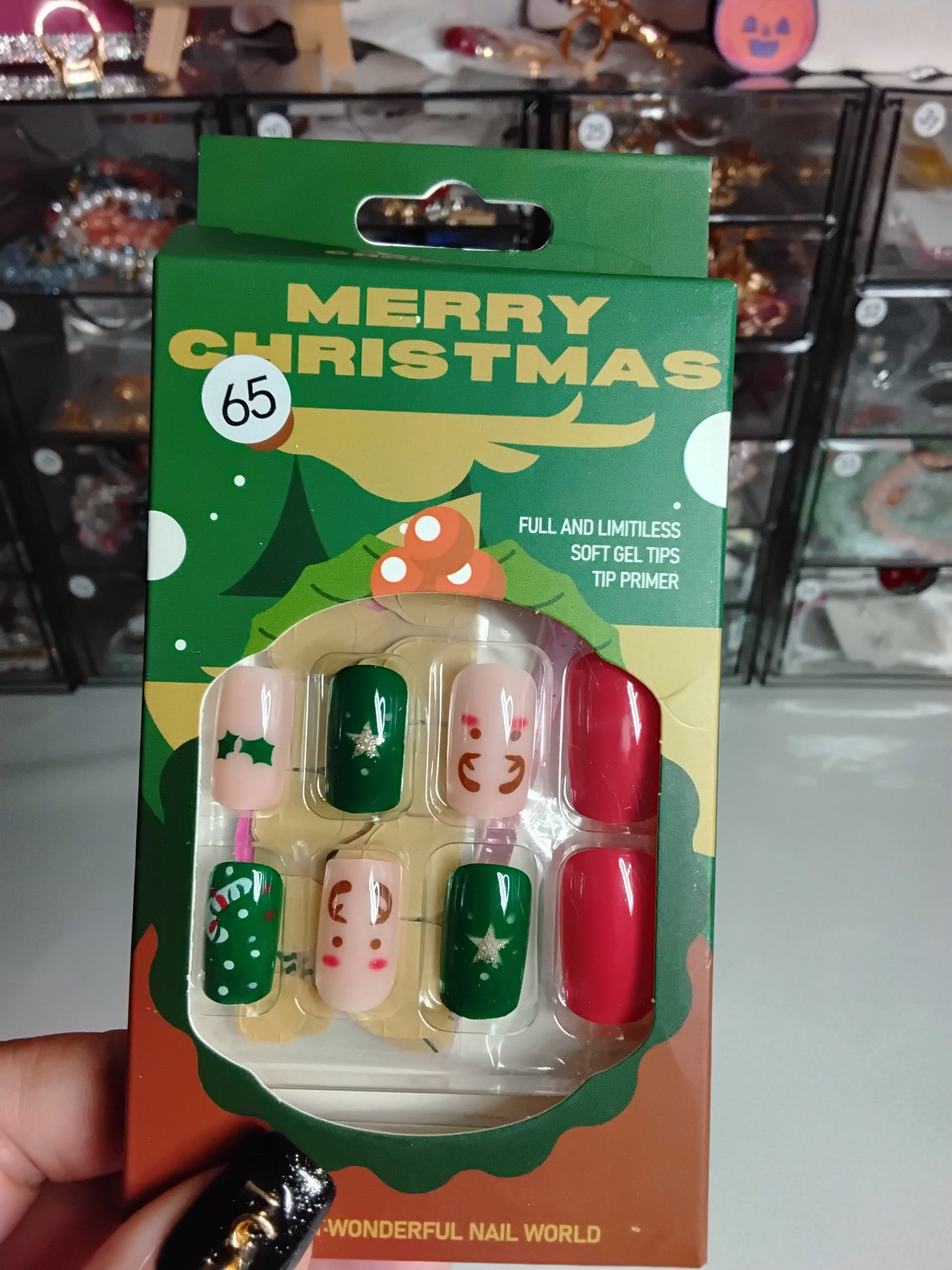 CHRISTMAS BOXED 24 NAILS WITH CUTIES
