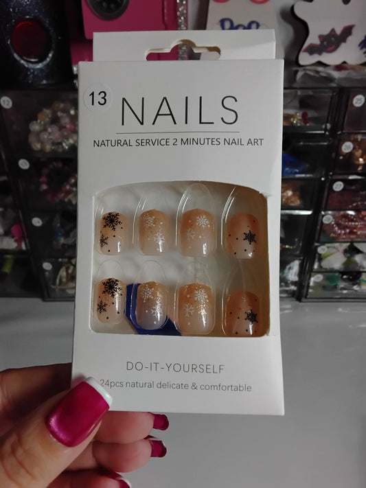 CHRISTMAS BOXED 24 NAILS WITH CUTIES