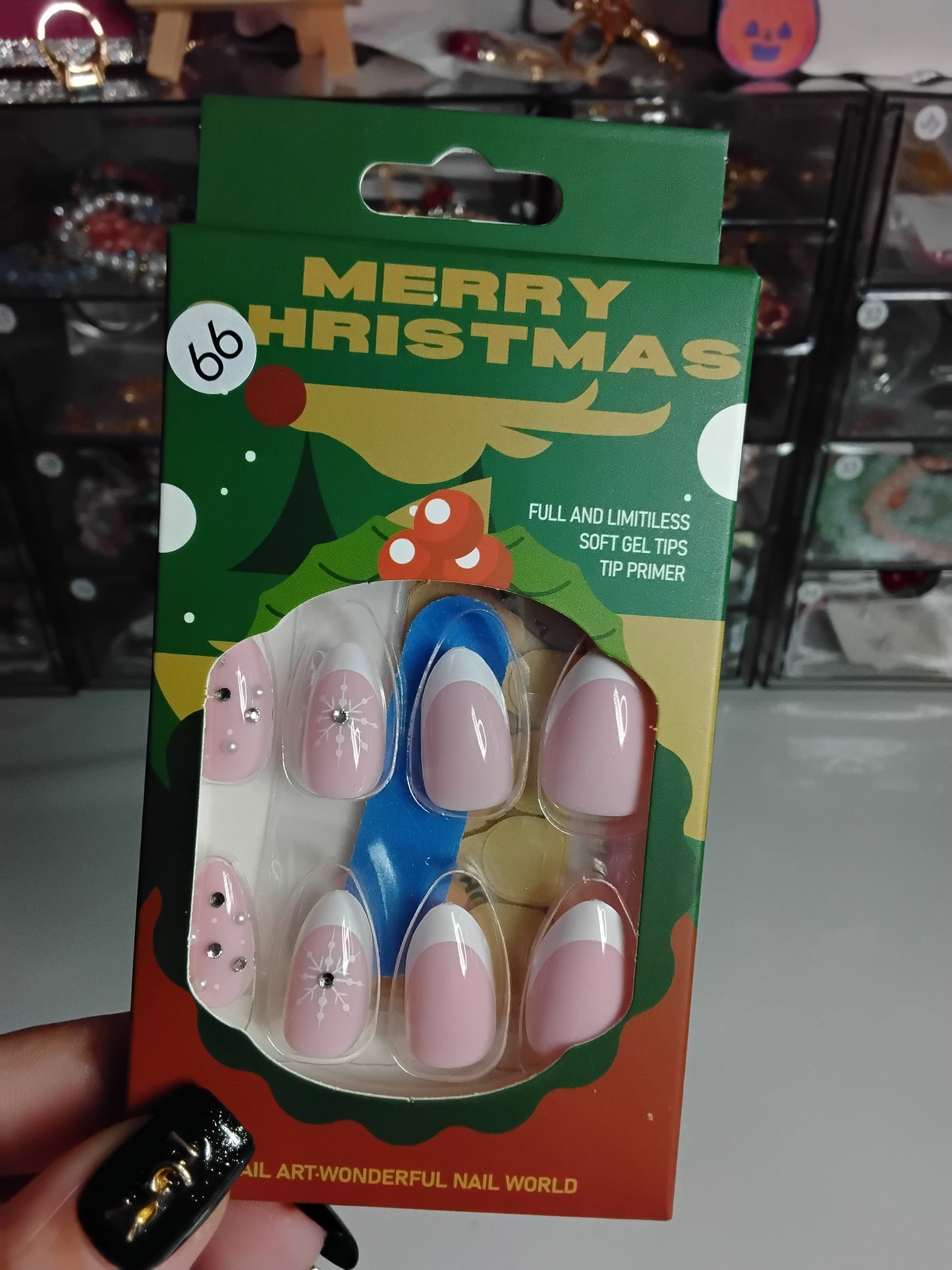 CHRISTMAS BOXED 24 NAILS WITH CUTIES
