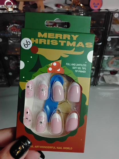 CHRISTMAS BOXED 24 NAILS WITH CUTIES