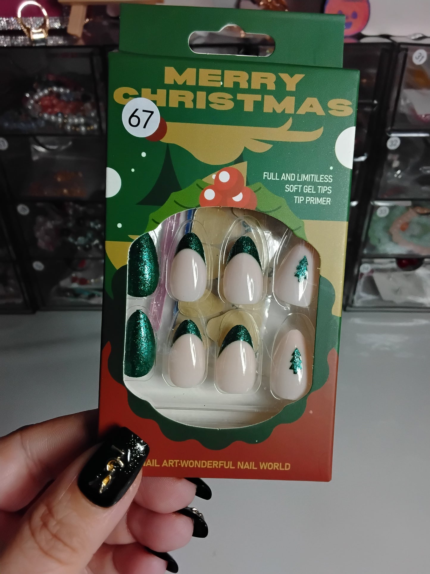 CHRISTMAS BOXED 24 NAILS WITH CUTIES