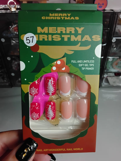 CHRISTMAS BOXED 24 NAILS WITH CUTIES